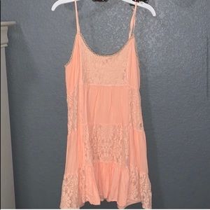 Entro peach lace patchwork sundress